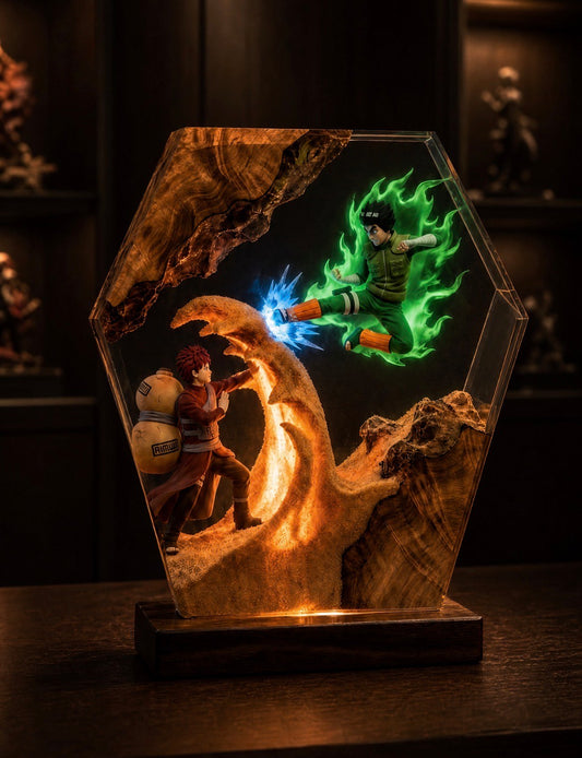 Rock Lee Vs Gaara Resin Lamp