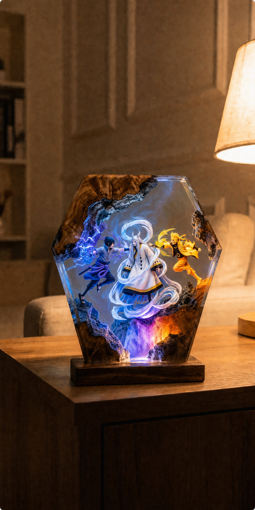 Naruto & Sasuke Vs Kaguya Resin Lamp